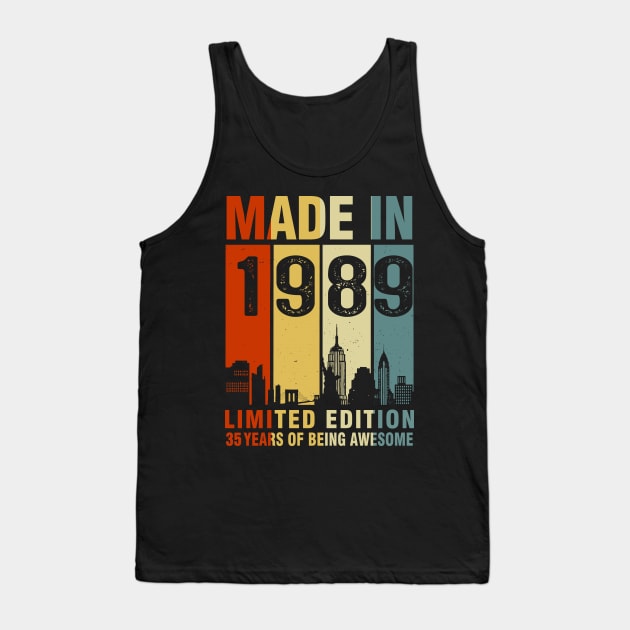 Made In 1989 35th Birthday 35 Years Old Tank Top by Kontjo